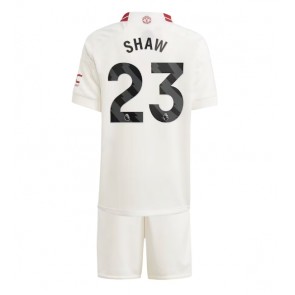Manchester United Luke Shaw #23 Dětské Alternativní dres komplet 2023-24 Krátký Rukáv (+ trenýrky)